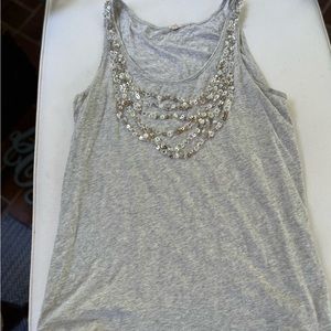 Jcrew sparkly tank - cotton with sequins collar